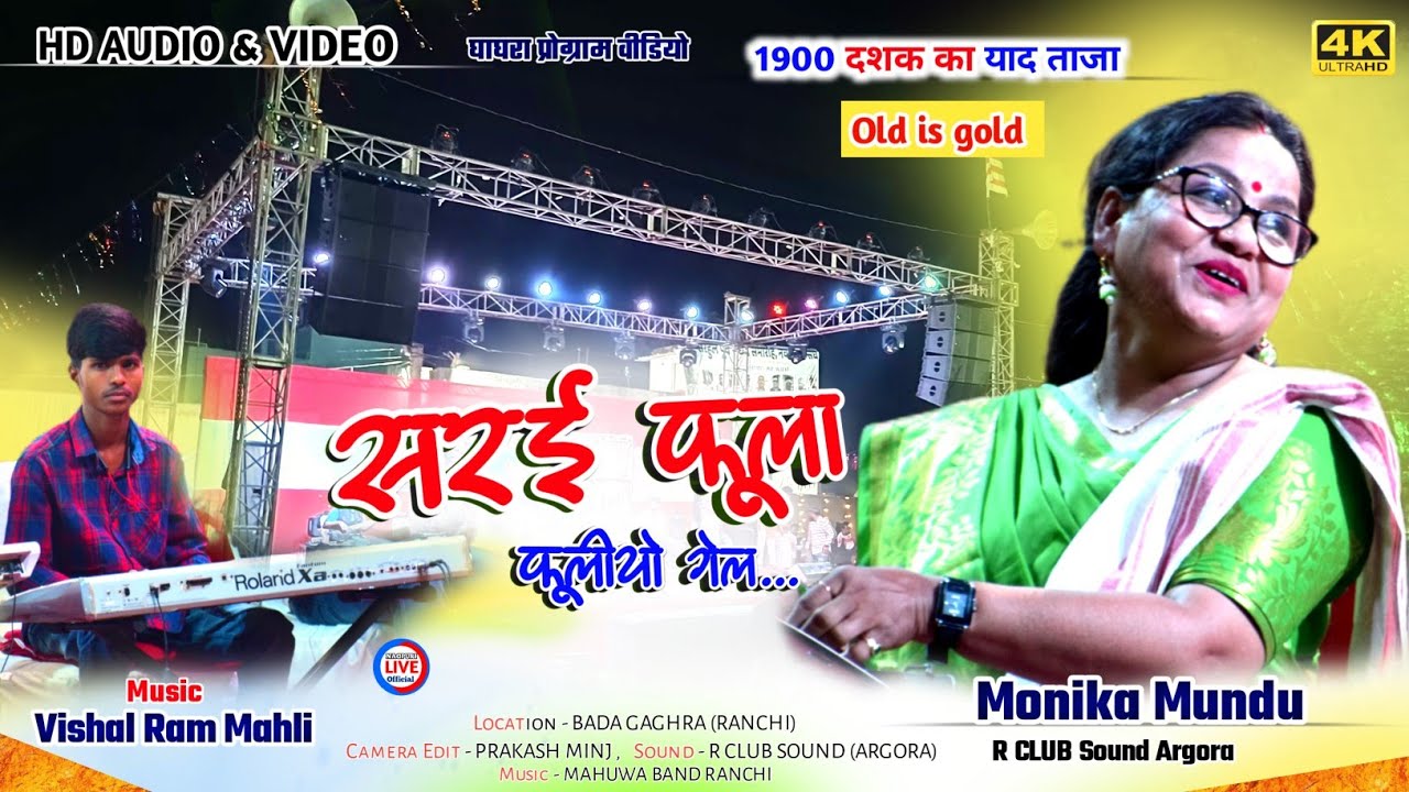 क्या म्यूजिक बजाया Vishal Ram Mahli or 🌿MONIKA MUNDU || सरई फूला फूलीयो गेल.. || Nagpuri Stage video