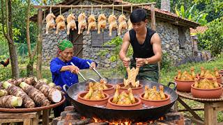 Download lagu Crispy Fried Chicken in Clay Pots – Giant Pan Cooking with Grandma – Traditional Wood-Fired Cooking mp3