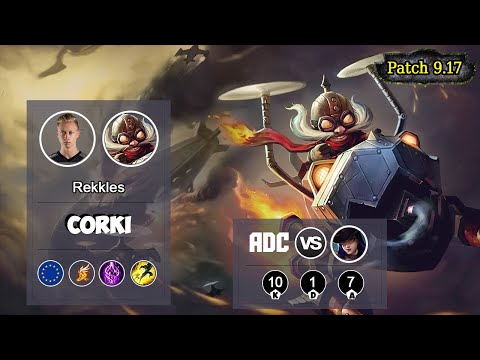 REKKLES Corki ADC  VS Caitlyn| LOL | S9 EUW Challenger - Full Gameplay