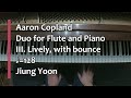 Piano Part- Copland, Duo for Flute and Piano, III. Lively, with bounce, ♩=128