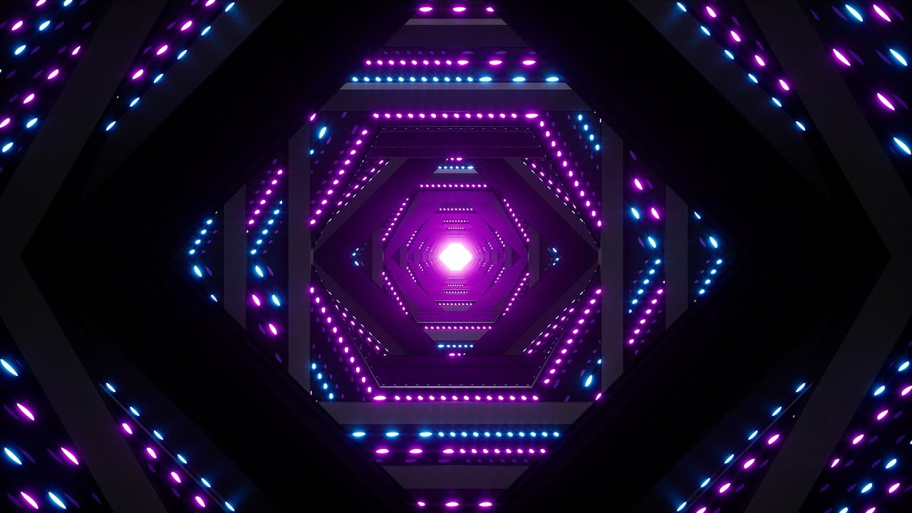 Shining neon led lights geometric visual art