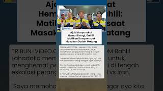 Bahlil Imbau Masyarakat Hemat Energi: Matikan Kompor saat Masakan Sudah Matang