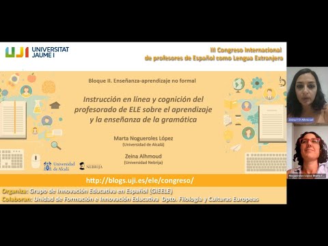 CIELE 23. B.II. Cognición del profesorado de ELE en gramática. Alhmoud (Nebrija) y Nogueroles(UAH)