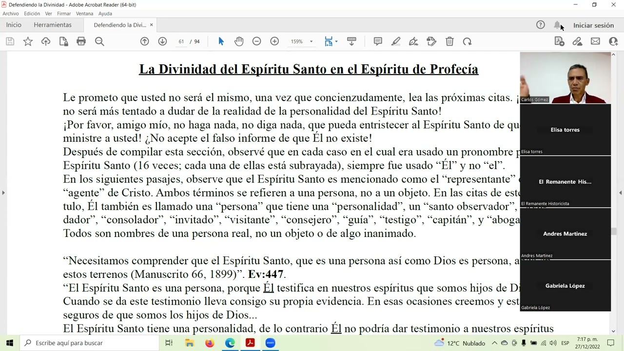 "LA PERSONALIDAD Y DIVINIDAD DEL ESPIRITU SANTO EN LOS ESCRITOS EGW"