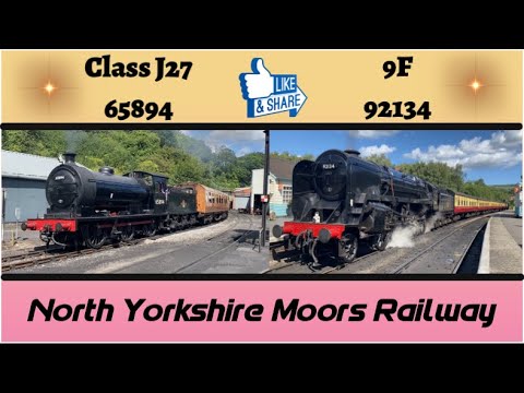 Steam Trains. 9F-92134 & Class J27-65894 on the North Yorkshire Moors Railway. 8th August 2023