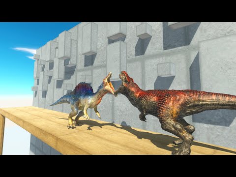 SPINOSAURUS ON WOODEN BRIDGE VS ALL UNITS - Animal Revolt Battle Simulator