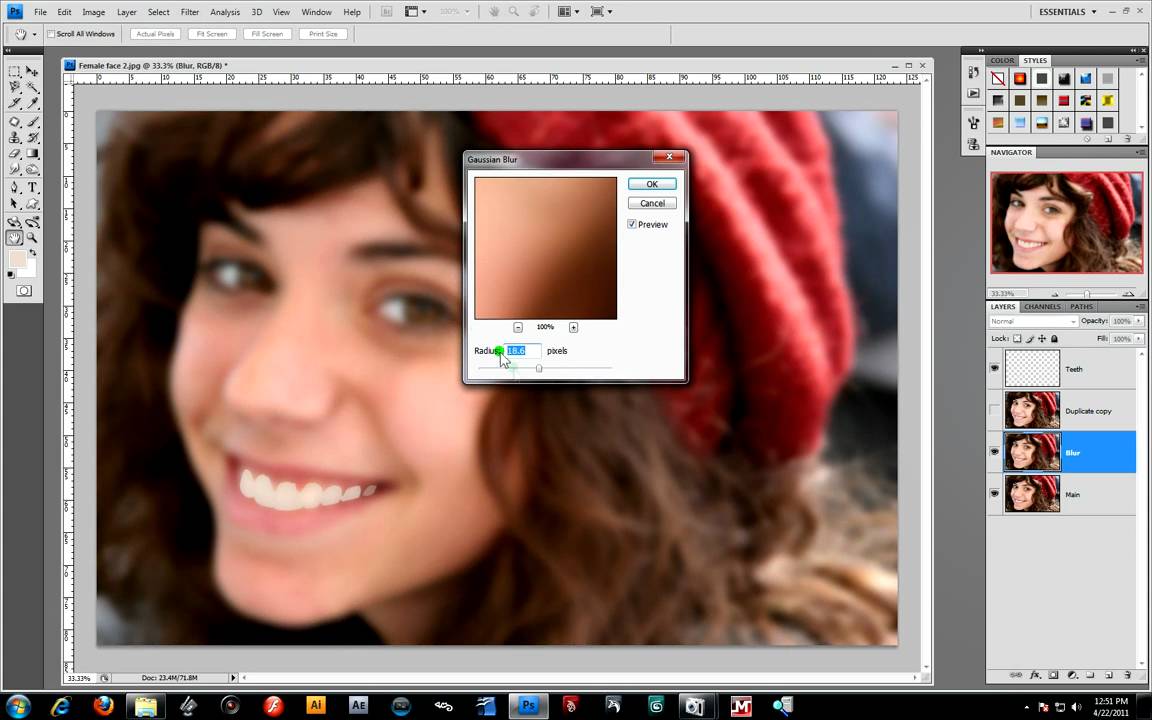 Digital Retouching of a Teen Girl Photo - Adobe Photoshop