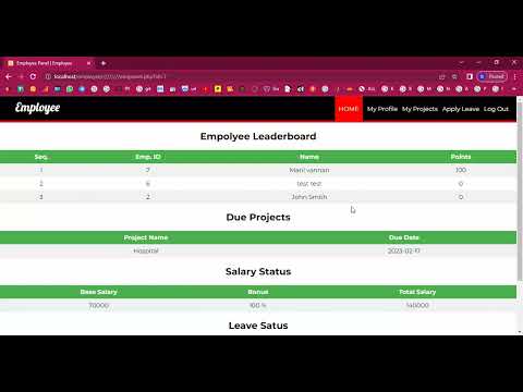 Empoyee Assign Projects Status System in PHP Application Projects