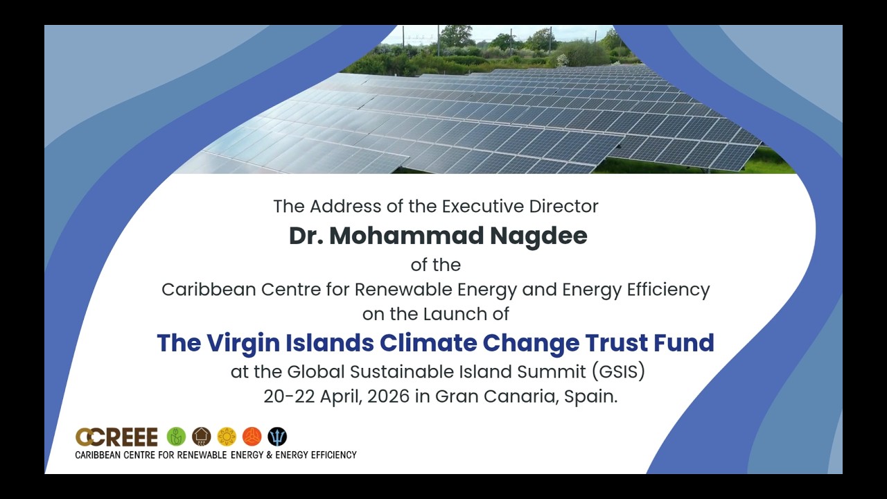 Dr Nagdee, Executive Director, Launch of the Virgin Islands Climate Change Trust Fund, GSIS