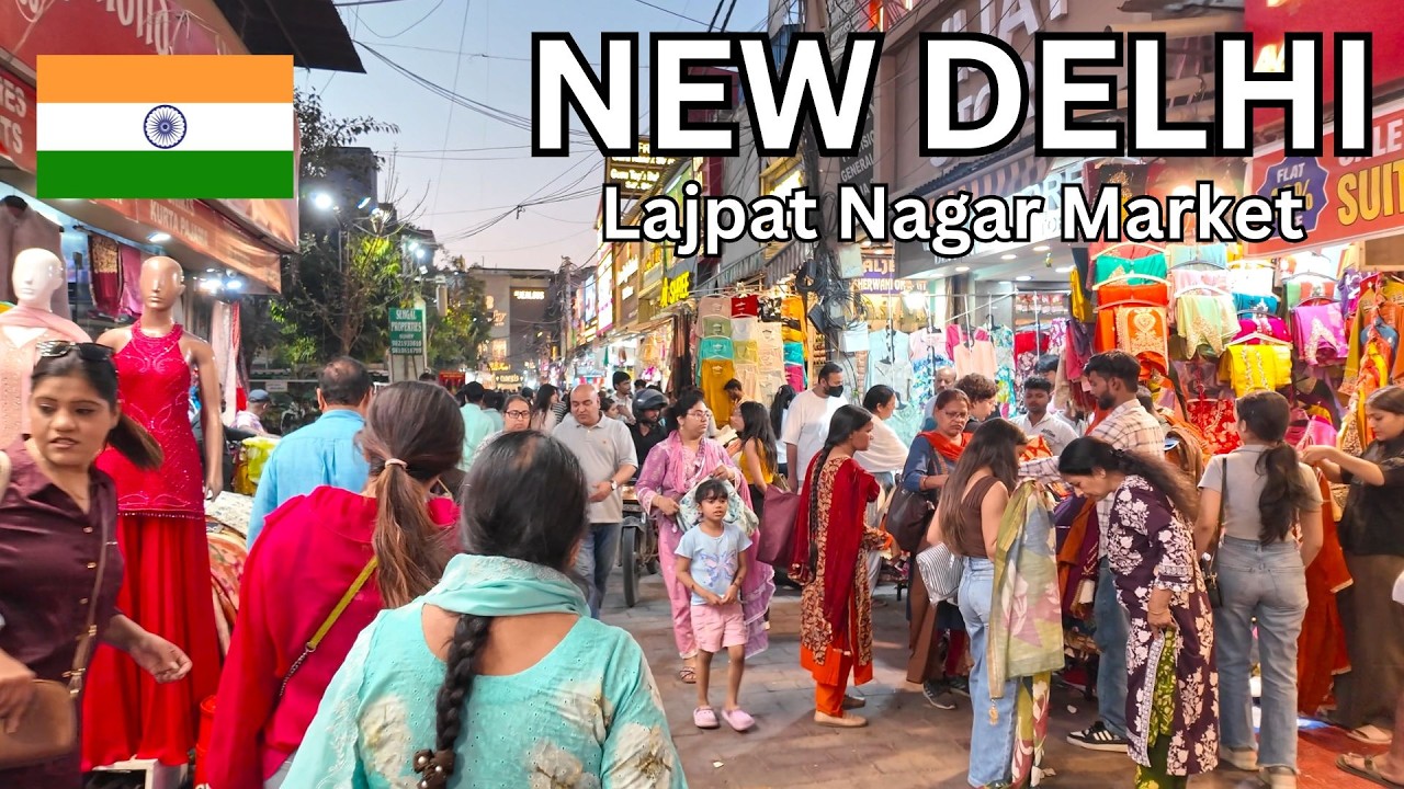 Immersive street-level walking tour through New Delhi (Market), India, showcasing authentic urban landscapes, local architecture, and the vibrant atmosphere of the city's neighborhoods