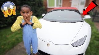 Surprising my little brother with a Lamborghini..*Prank* (Re-Upload)