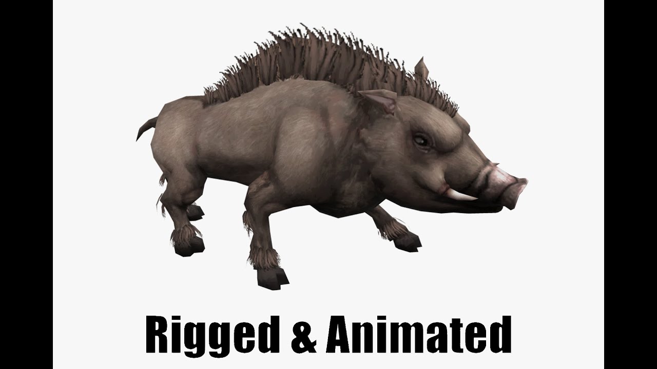 Animated boar 3D Model