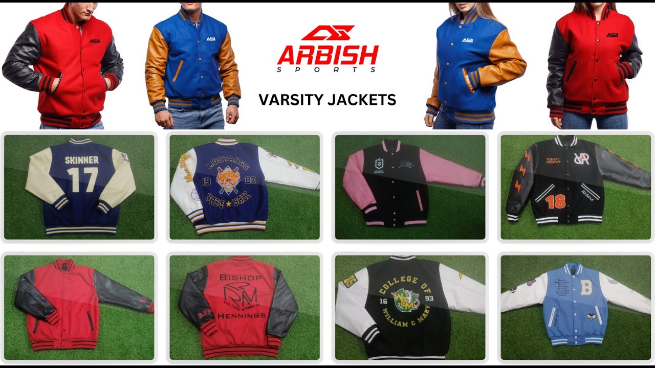Arbish Sports Varsity Jackets: Classic & Leather Sleeve Styles from Sialkot, Pakistan