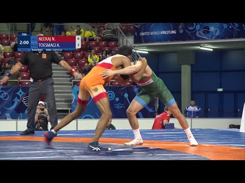 BRONZE GR - 65 kg: N. NEERAJ (IND) v. A. TOESMAGI (HUN)
