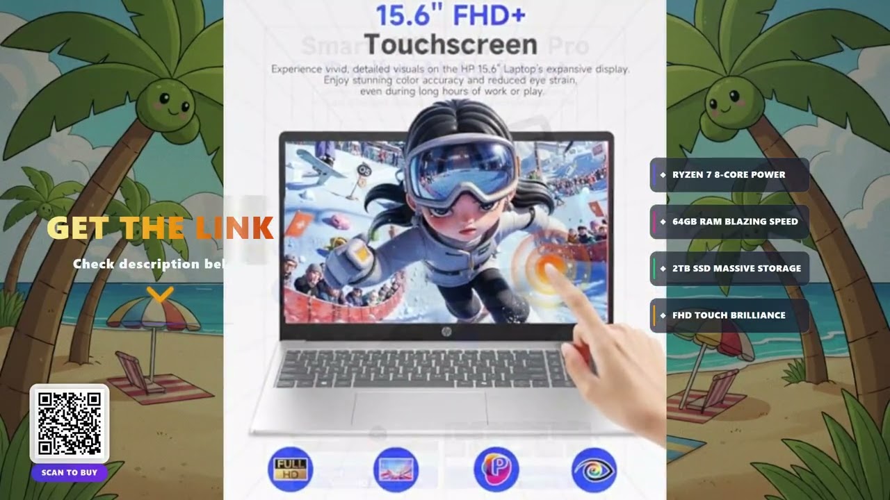 HP 15.6" FHD Touch Laptop Review: AMD Ryzen 7 vs i7 for Business & Students review video