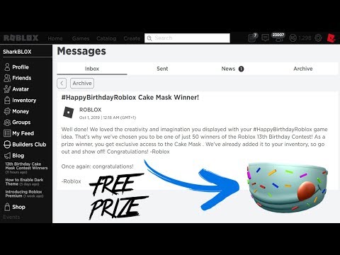 Did You Win The Roblox 13th Birthday Cake Mask Fitz - promo code how to get the free roblox 12 birthday cake hat
