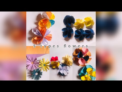 5types most beautiful easy flowers/easy and quick flower making