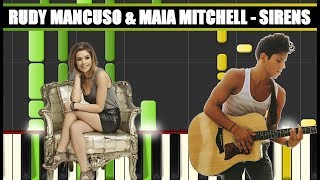 SIRENS (Rudy Mancuso &amp; Maia Mitchell) Piano Tutorial / Cover SYNTHESIA + MIDI &amp; SHEETS