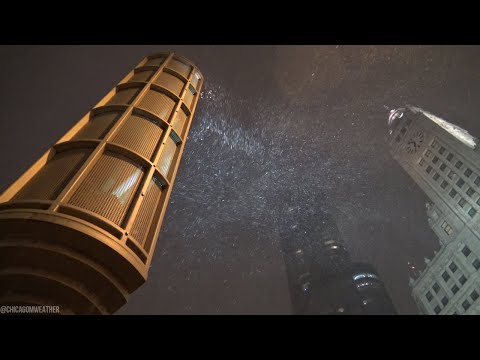 1-25-21 - 1-26-21 Winter Storm Nathaniel, Downtown Chicago, IL - Light-Moderate Snowfall