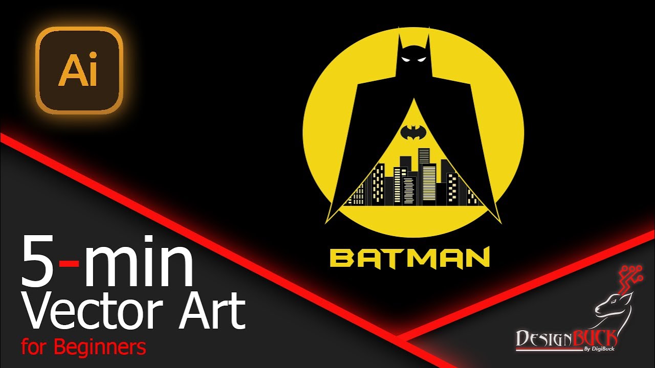 How to design Batman Logo + Cityscape Vector in 5-min part 2/2| Adobe Illustrator Tutorial