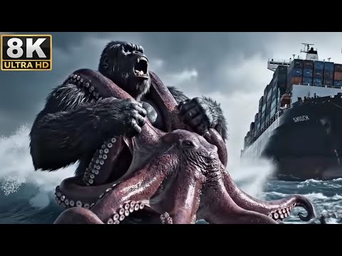 King Kong vs Giant Octopus — Sea King Awakens | Epic Prehistoric Planet Battle Movie (4K)