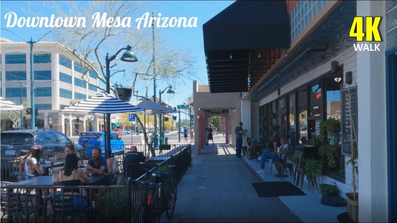 Immersive street-level walking tour through Mesa Downtown, United States, showcasing authentic urban landscapes, local architecture, and the vibrant atmosphere of the city's neighborhoods