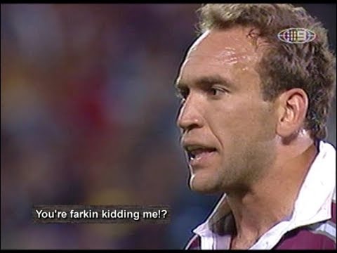Gorden Tallis SWEARS at Kimmorley (subtitled): Origin '01