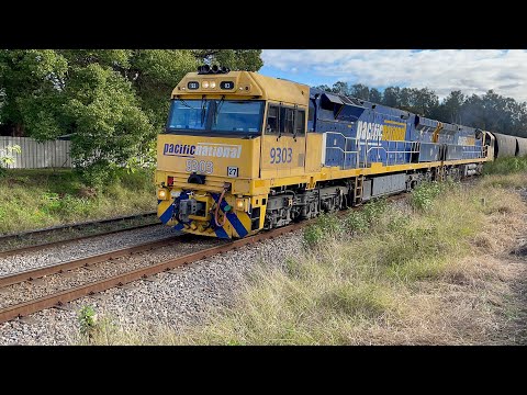 Pacific National 9303, 9306 & TT06 at Sandgate - 6/7/23
