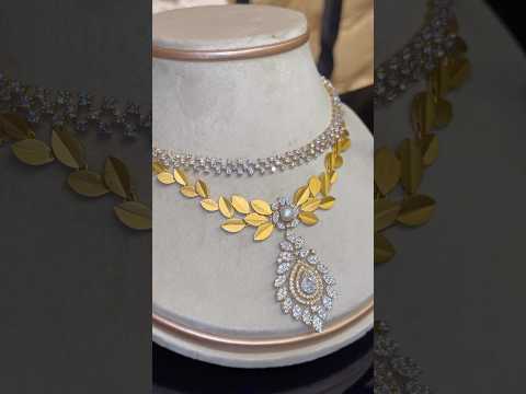 Stunning 21K gold necklace adorned with leaf motifs 🍃 pure beauty and timeless allure ✨#sarwäni