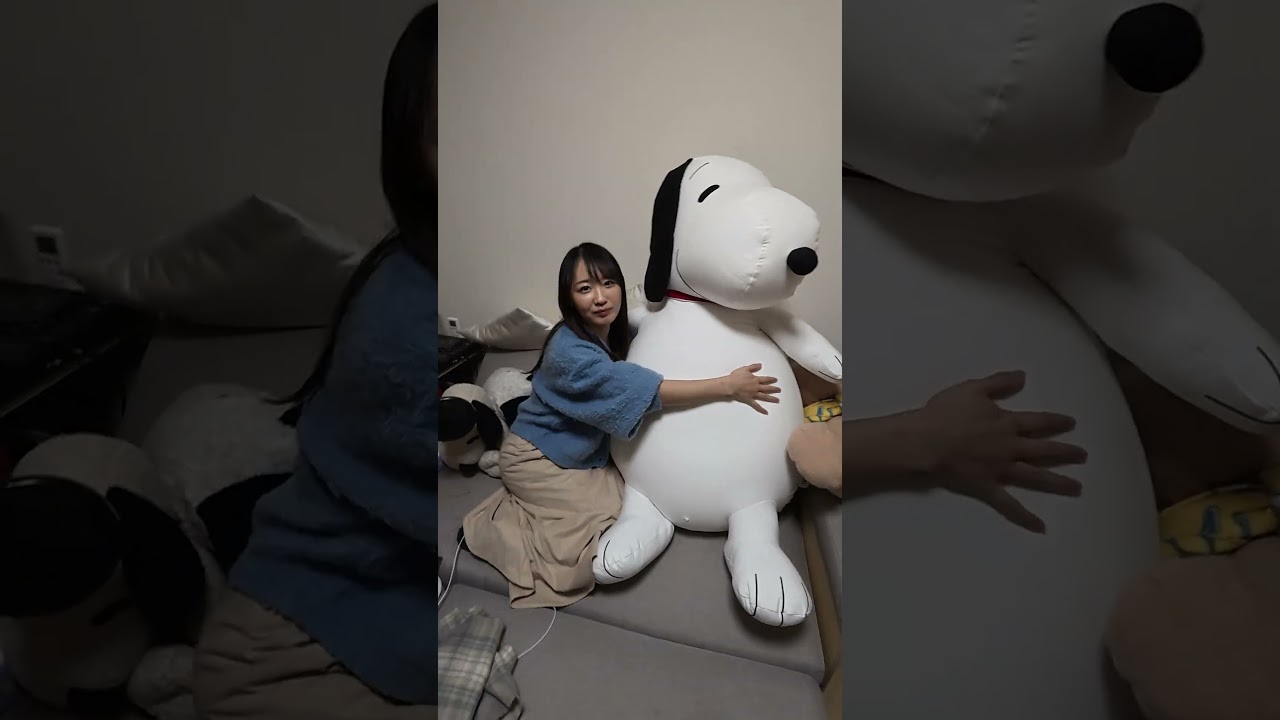 巨大なスヌーピーヨギボー渡してみた #shorts