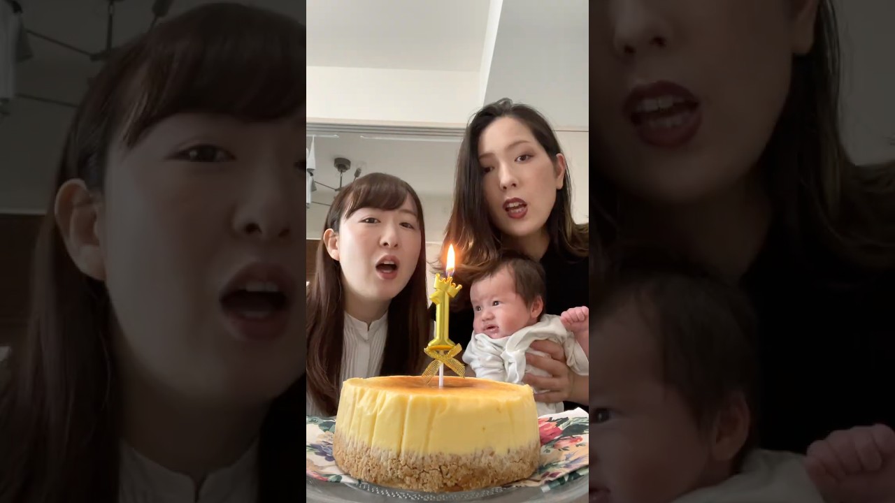 ママ2人と息子の1年間の記録💕毎月手作りケーキでお祝いしてみた#shorts