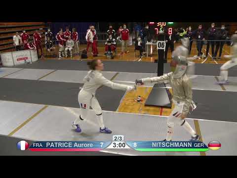 2022 941 T32 08 F S Individual Cadets NoviSad SRB ZCH 6 NITSCHMANN GER vs PATRICE FRA