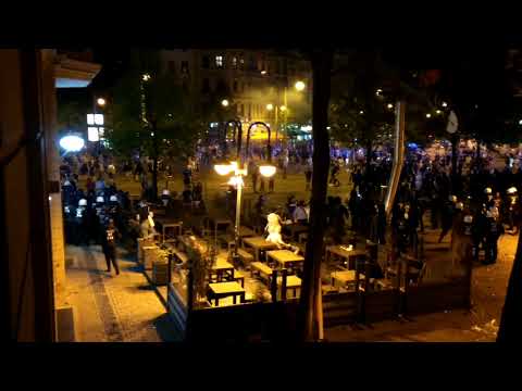 Schwere Ausschreitungen am Hasselbachplatz nach Aufstiegsfeier des 1. FCM, 21.04.2018