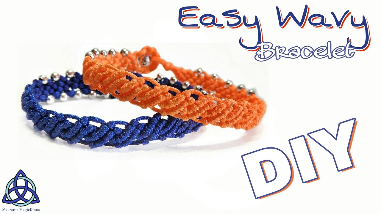 Wavy Macrame Bracelet with Beads Tutorial  | SUPER EASY