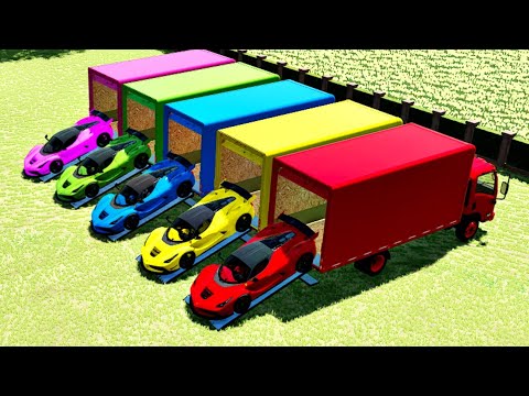 LOAD & TRANSPORT FERRARI HYBRID CAR WITH ISUZU TRUCK & TRUCK MAN - Farming Simulator 22