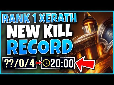 *RANK 1 XERATH* NEW WORLD RECORD KILL COUNT (SCRIPTER AIM) - League of Legends