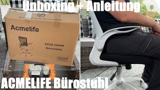 ACMELIFE Bürostuhl Ergonomisch mit Klappbaren Armlehnen, Schreibtischstuhl Unboxing und Anleitung