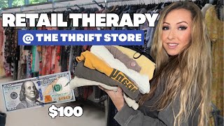 I WAS SAD SO I WENT SHOPPING 😅 | $100 RETAIL THERAPY AT THE THRIFT STORE