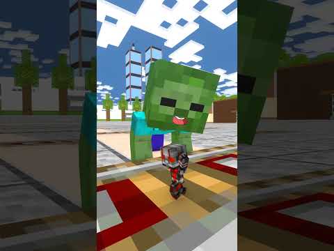MINECRAFT 1000 PING Baby Zombie Stop Superhero Civil war - Animation-Monster School #minecraft