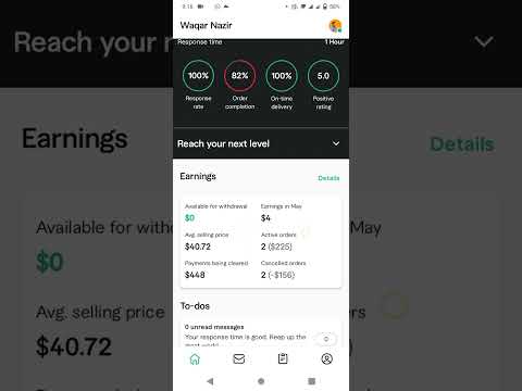450$ Monthly Fiverr  Earning On Just One Account