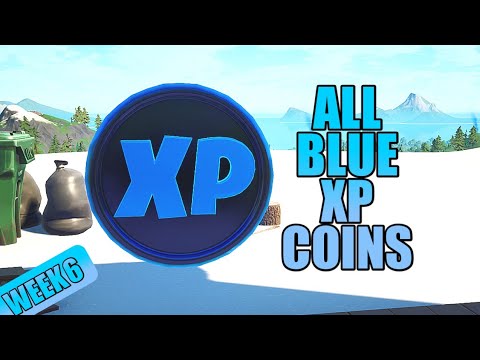 ALL 3 Blue XP COINS Locations - Week 6 - Chapter 2 Season 4 - Fortnite