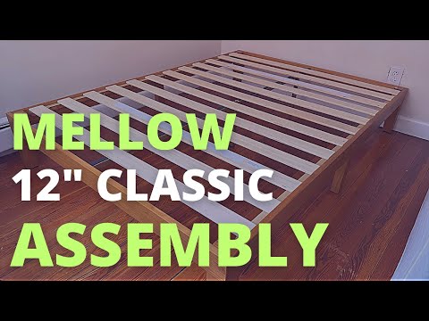 Mellow 12" Classic Solid Wood Platform Bed Frame with Wooden Slats Assembly Harlow Solid Wood Bed