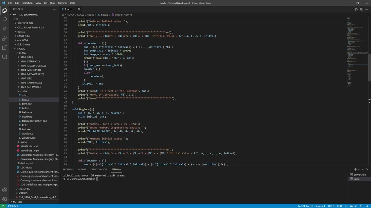 FIXED POINT ITERATION USING C