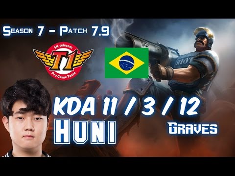 SKT T1 Huni GRAVES vs EVELYNN Jungle - Patch 7.9 BR Ranked