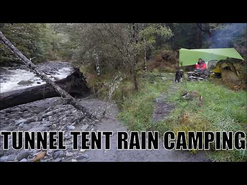 , title : 'Tent Camping in the RAIN - Tunnel Tent'