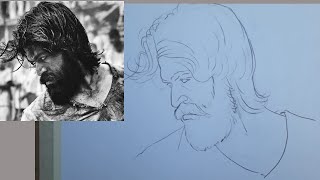 Yash Pencil Sketch Part 1  KGF Movie  Live Art Che