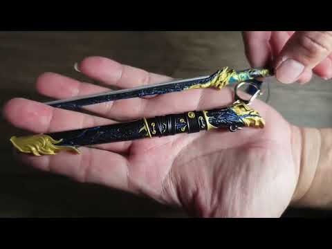 ~子甄彣璟~黑金古刀22cm+刀架 珍藏品 工藝品 模型擺件 生日禮物 交換禮物 不開刃