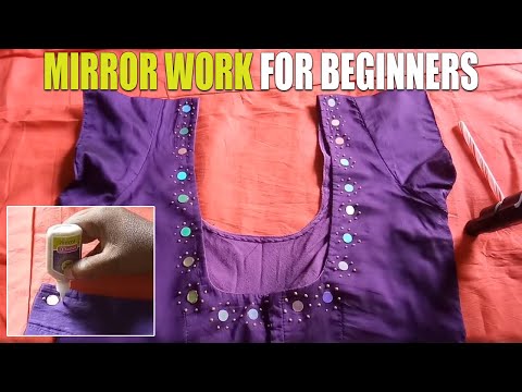 Best and easy mirror work in blouse