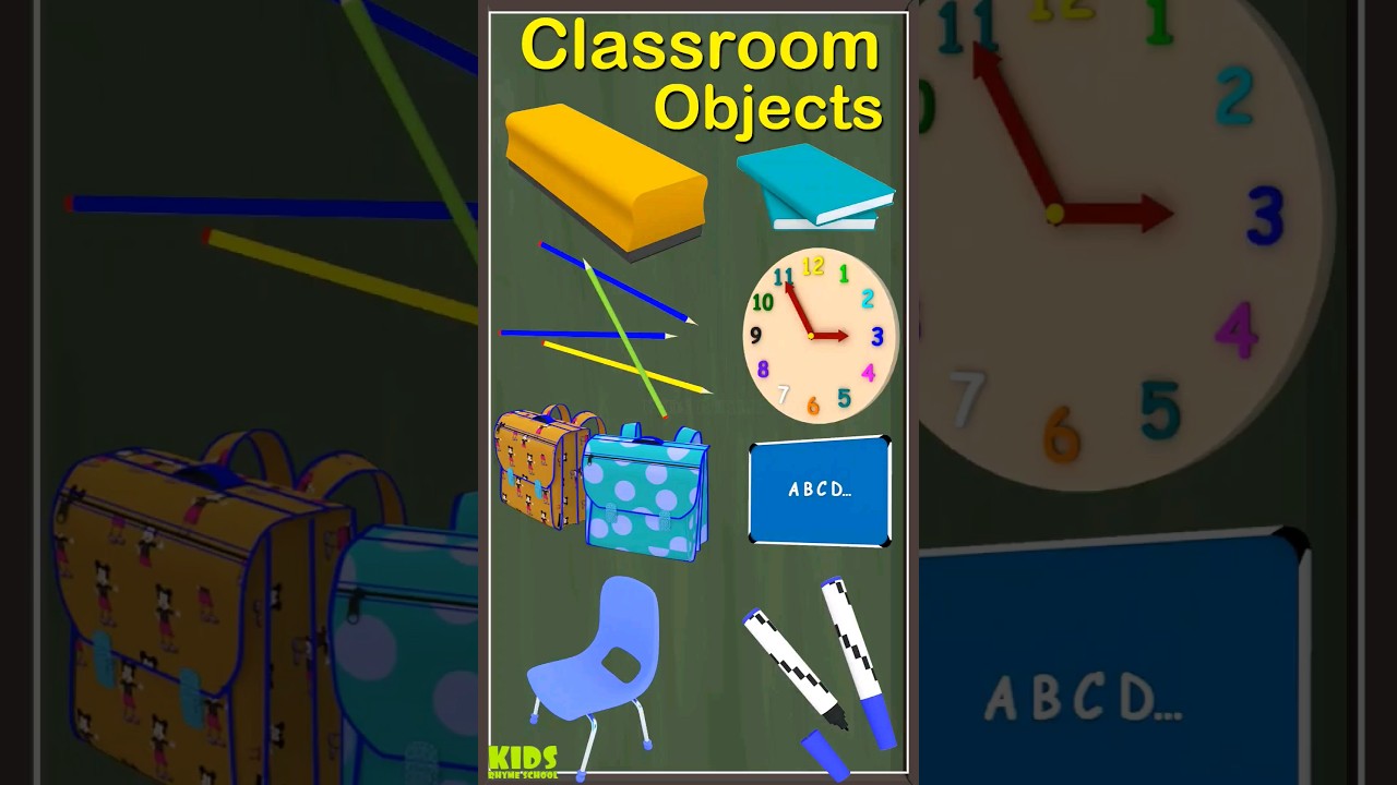 Classroom Objects | List of things in a Classroom | Kids Learning Video