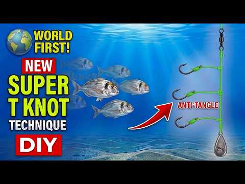 World First! New Super T Knot Technique | DIY No Tangle 3 Hook Bottom Fishing Rig🎣